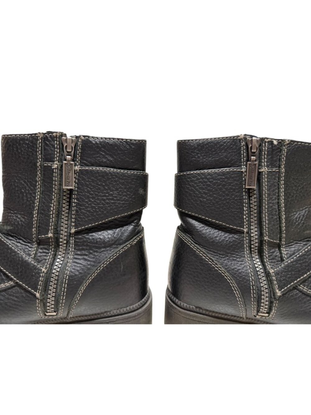 Milwaukee Motorcycle Clothing Co Womens Black Leather Ankle Boots Size 9B MVB237 - Picture 5 of 11
